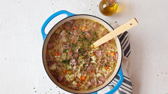 Smokey Cabbage Pastrami Soup