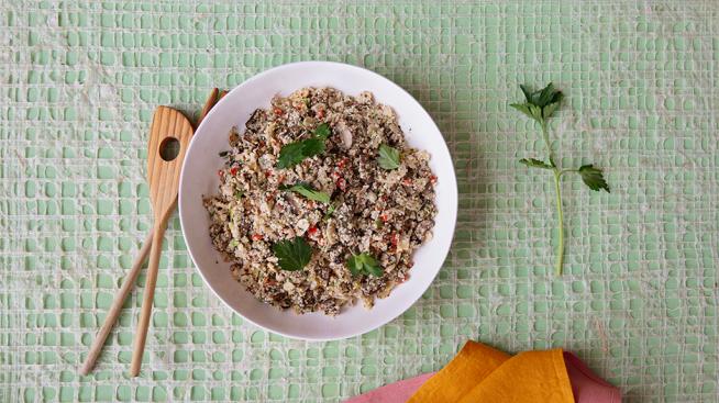 Grain-Free Mushroom and Hemp Seed Pilaf