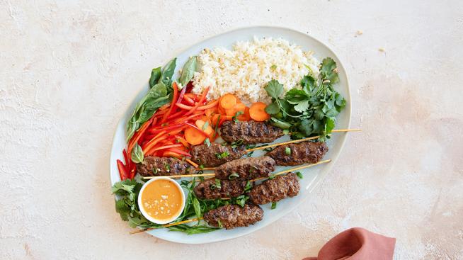 Grilled Thai Curry Beef Kebabs