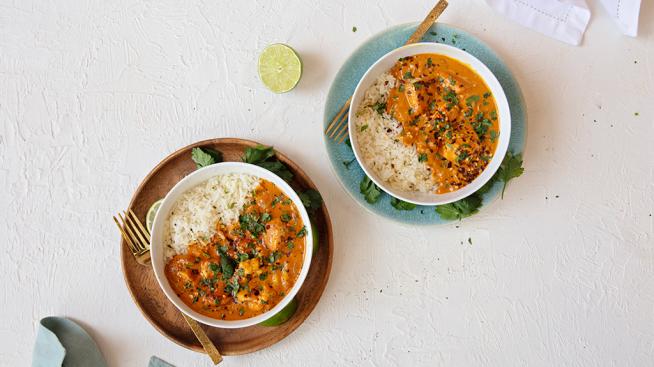 Indian Curried Chicken with Spiced Basmati Rice