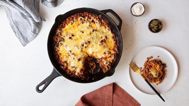 Cheesy Black Bean and Beef Skillet
