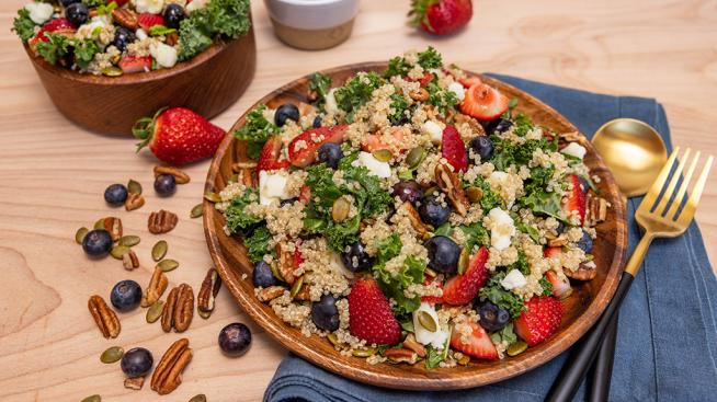 Red, White, and Blue Kale and Quinoa Salad