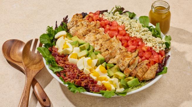 Simple Cobb Salad with Easy Vinaigrette Dressing