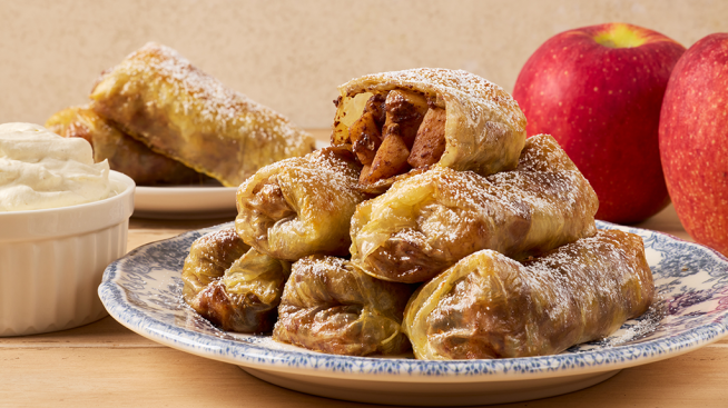 Pumpkin Spice Apple Pie Rice Paper Rolls