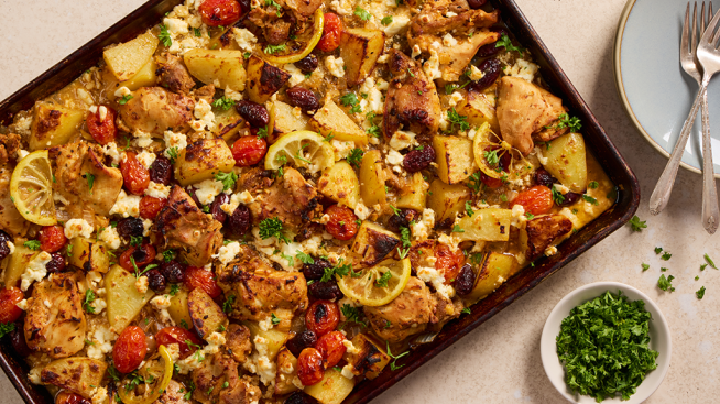 Easy Sheet Pan Mediterranean Chicken