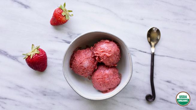Simply Scrumptious Organic Strawberry Sorbet