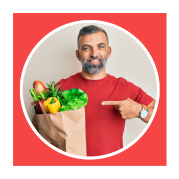 Image of person holding a bag of produce
